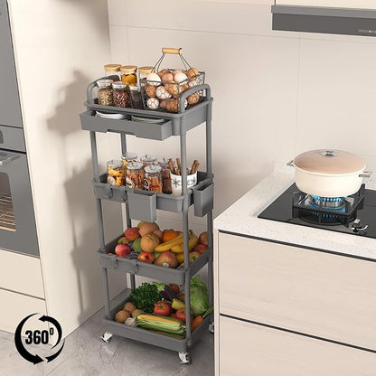 4 Tier Rolling Utility Cart - Image 4