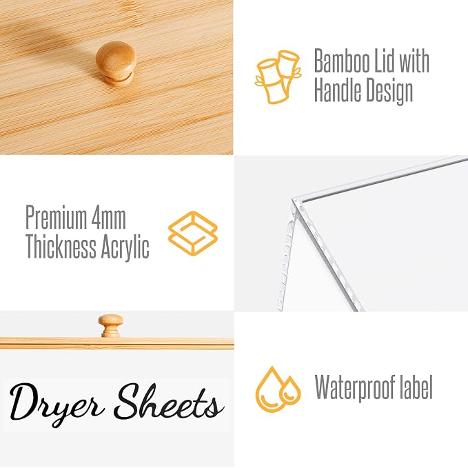 JYPS Clear Acrylic Dryer Sheet Holder - Image 3