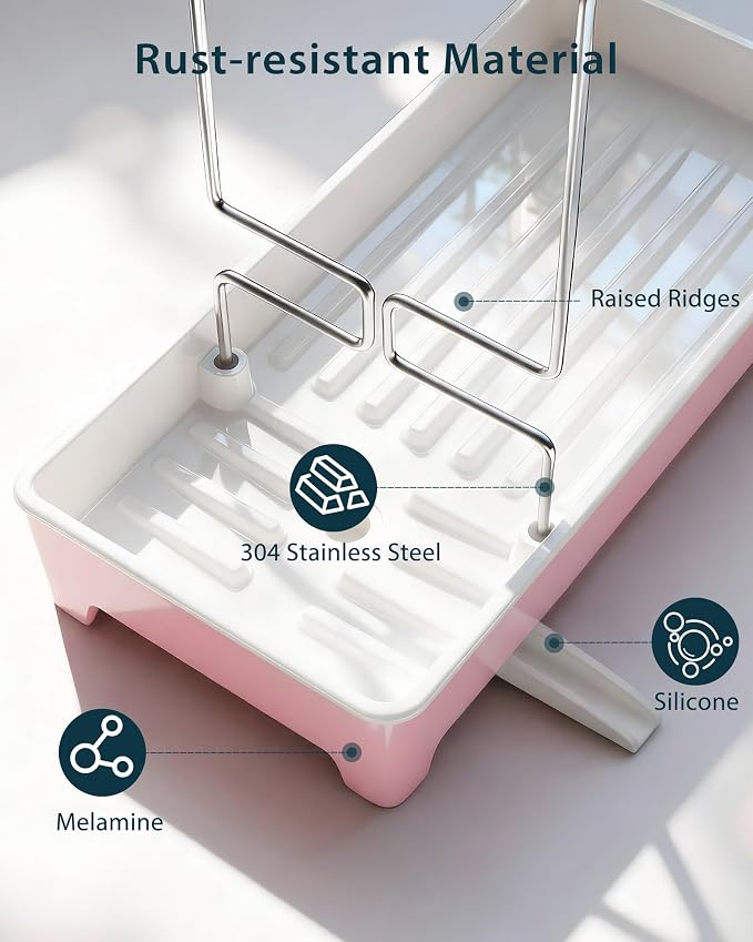 Ceramic-Look Sink Caddy, Rustproof Sponge Holder - Image 5