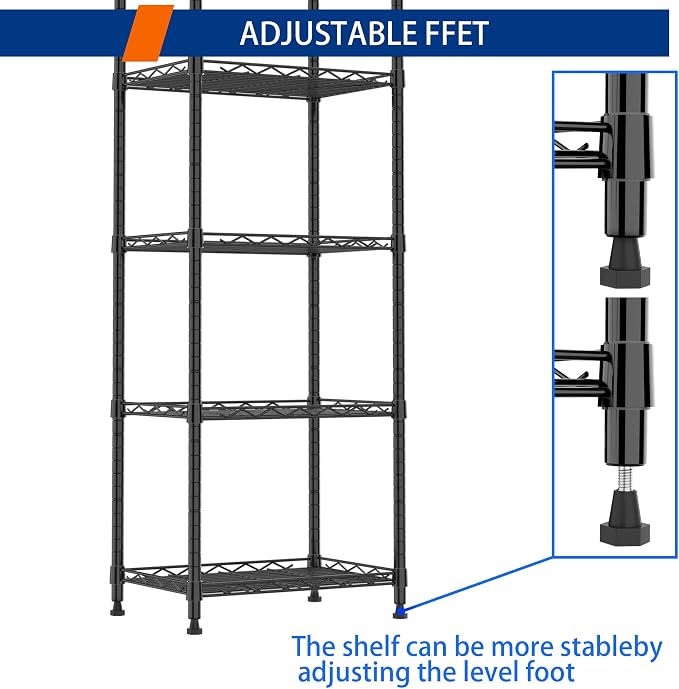 REGILLER 6 Wire Shelving Steel Storage Rack Adjustable Unit Shelves - Image 8