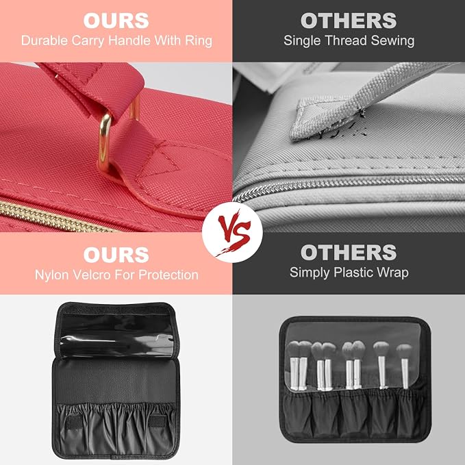 Mocado Travel Makeup Bag with LED Lighted Mirror, Travel Makeup Organizer - Image 3