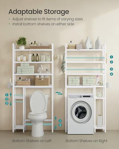 SONGMICS Over the Toilet Storage, 4-Tier Over Toilet Bathroom Organizer - Image 2