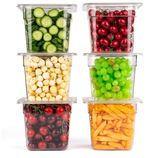 VOISEN 6 Pack Plastic Food Pan by VOISEN