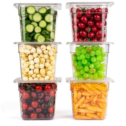 VOISEN 6 Pack Plastic Food Pan by VOISEN