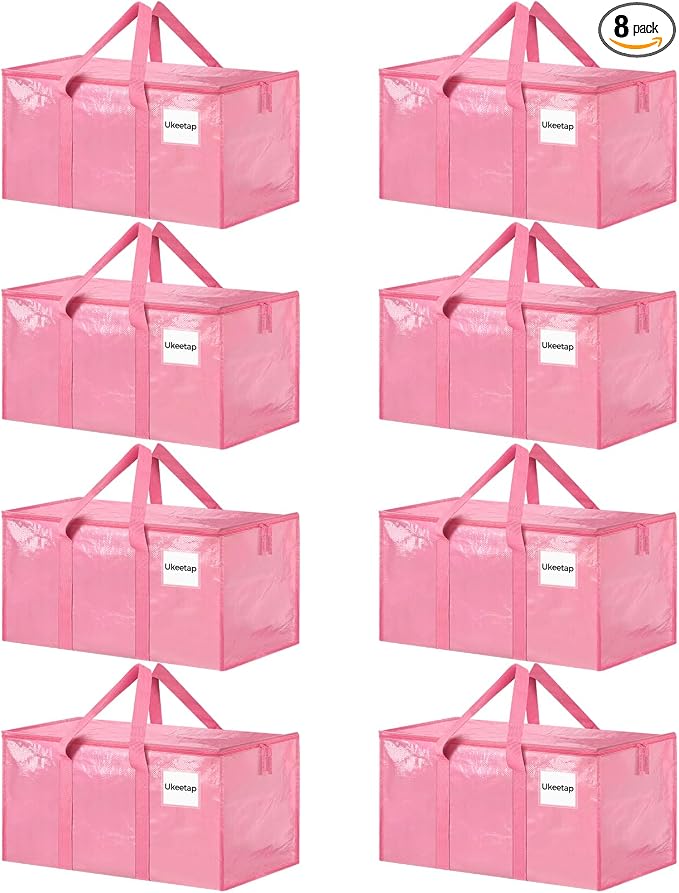 8 Pack Extra Large Heavy Duty Moving Bags, Reinforced Handles & Heavy-Duty by ukeetap