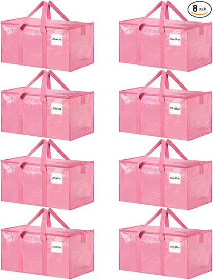 8 Pack Extra Large Heavy Duty Moving Bags, Reinforced Handles & Heavy-Duty by ukeetap