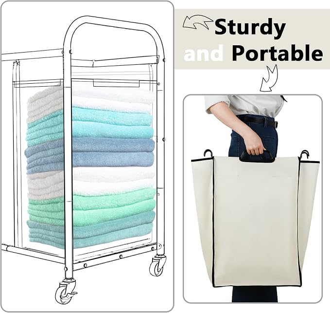 Bonuci 4 Pcs Laundry Sorter Replacement Bags Hamper Cart Removable Replacement - Image 5