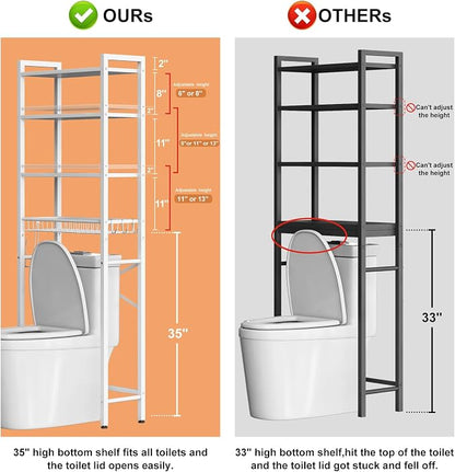 Kalrin Over-The-Toilet Storage Rack, 4-Tier Bathroom Organizer Shelf Over Toilet - Image 2