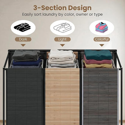 Giantex Laundry Hamper Sorter 3 Section - Image 3