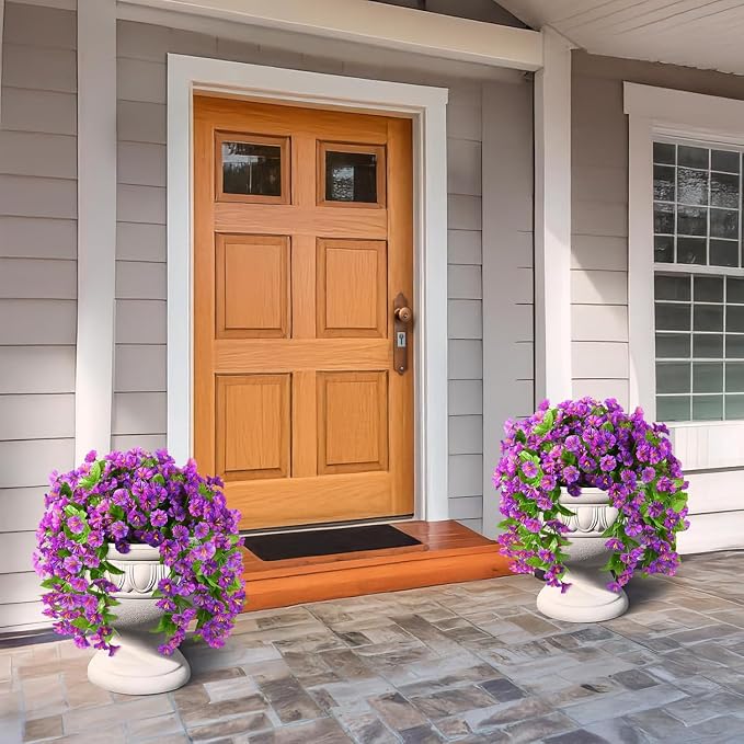 INQCMY Artificial Flowers for Outdoor Spring Summer Decoration Faux Silk - Image 4