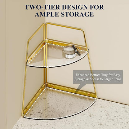 NiHome 2-Tier Acrylic Countertop Corner Organizer - Image 6
