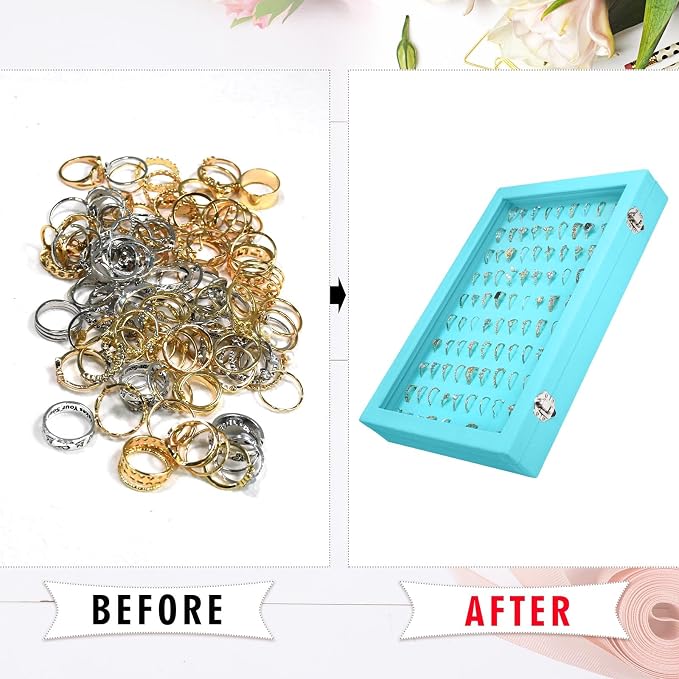 Velvet Ring Display Tray Organizer Box - Image 5