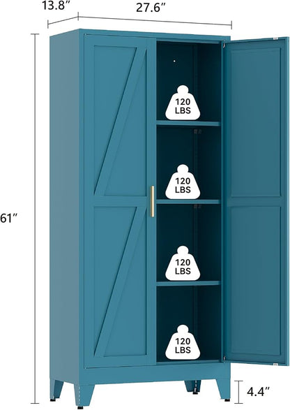 61" H Kitchen Pantry Storage Cabinet, Farmhouse Pantry Cabinet, Tree Doors - Image 3