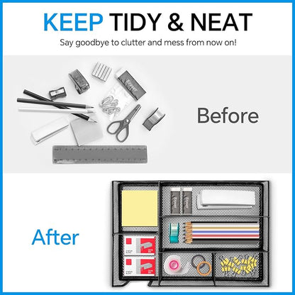 Desk Drawer Organizer, Office Drawer Divider Organizer Tray - Image 7