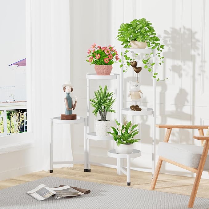 iDavosic.ly Plant Stand Indoor Outdoor, 6 Tier Corner Metal Flower Display - Image 8