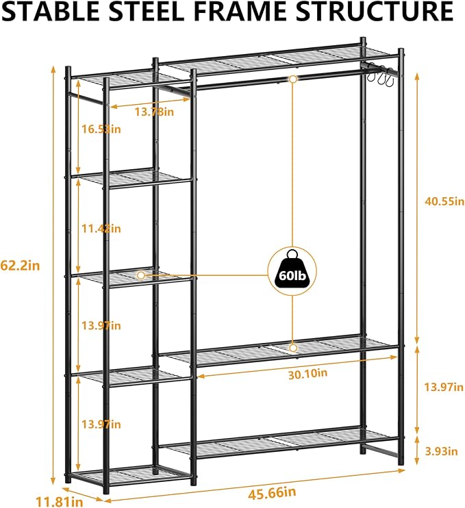 Wardrobe Closet, Portable Clothes Rack - Image 3