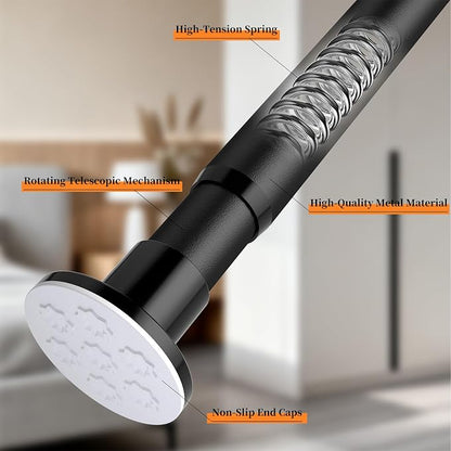 No Drilling Closet Rod, Adjustable Black Closet Rod, 28-98 Inches Closet - Image 5