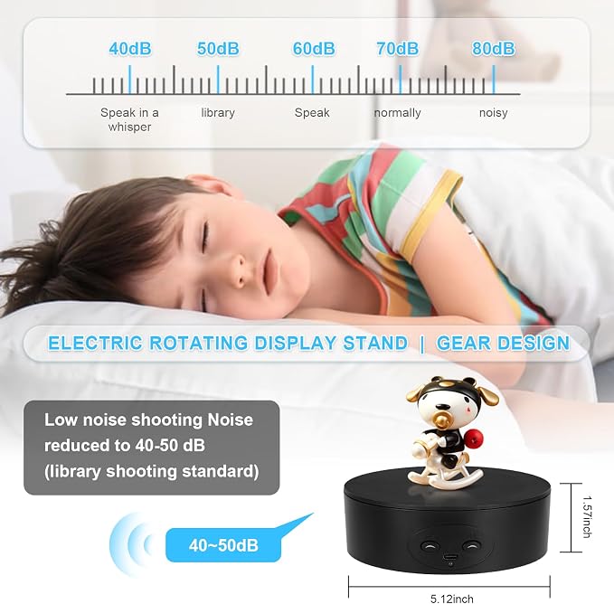 Motorized Rotating Display Stand, 5in/11lbs Load, 360° Rotating Platform - Image 7
