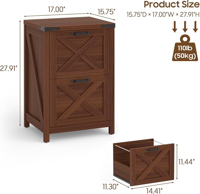Halitaa Small Farmhouse File Cabinet - Image 3