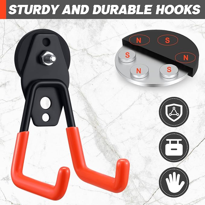 Landhoow Large Magnetic Hooks Heavy Duty Garage Magnet Hooks Strong Storage - Image 3