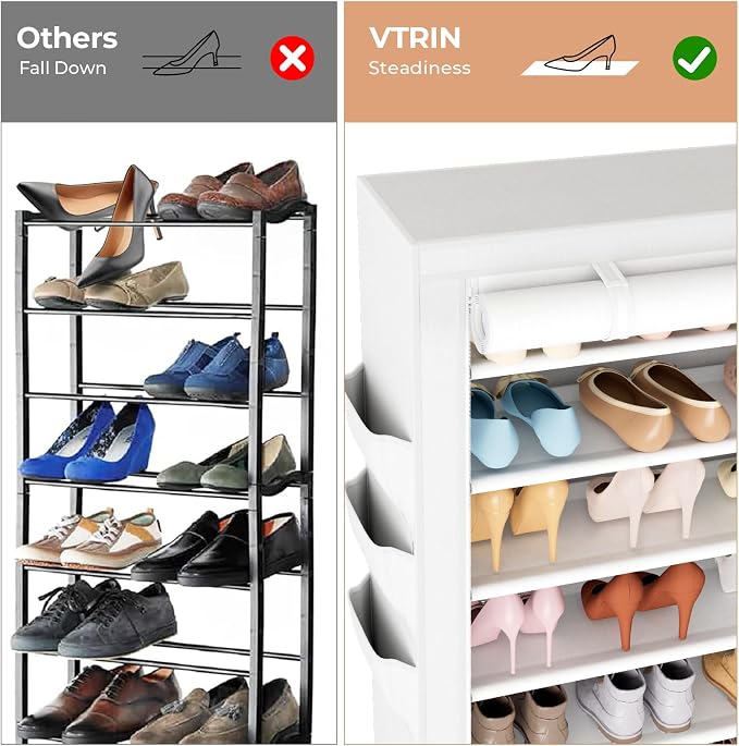 VTRIN Vertical Narrow Shoe Rack Organizer Tall Shoe Rack - Image 6