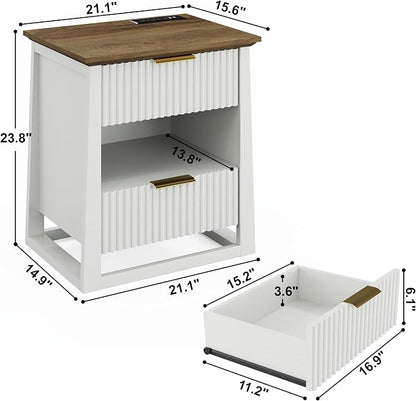 HIFYOBRO Fluted Nightstands Set of 2 - Image 3