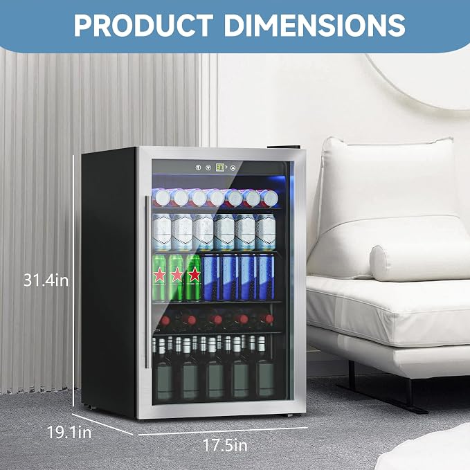 4.5 Cu.Ft Mini Fridge for 145 Cans, Beverage Refrigerator - Image 3