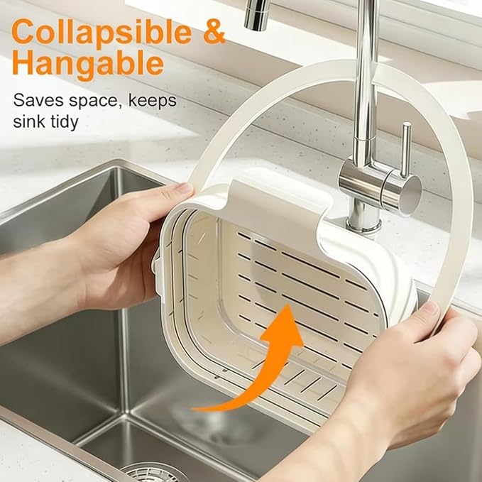 Foldable Hanging Kitchen Sink Drain, No-Drill Hanging Drain Rack Food - Image 5