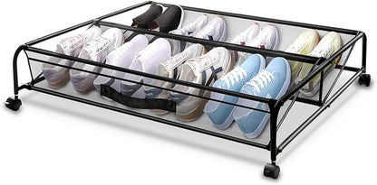 Under Bed Shoe Storage with Wheels, Space Saving Shoe Organizer with Sturdy by Unknown
