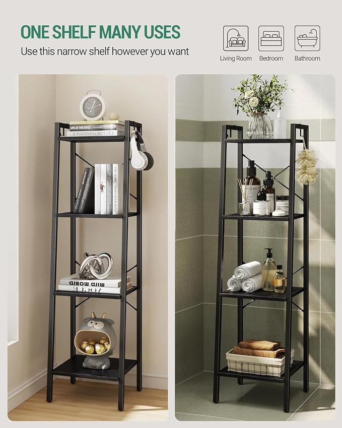 Hzuaneri Ladder Shelf, Freestanding Corner Storage Shelf | Bookcase - Image 6