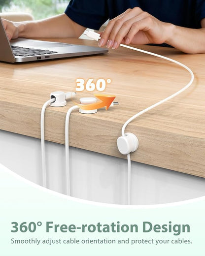 Rotatable Cord Holder, Snap-Lock Cable Clips, 8 Pack Adhesive Cord Organizer - Image 4