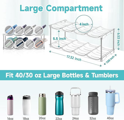 Stackable Water Bottle Organizer, Large Compartment Water Bottle Holder - Image 2