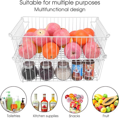 Set of 2 Stackable XXL Wire Baskets - Image 2