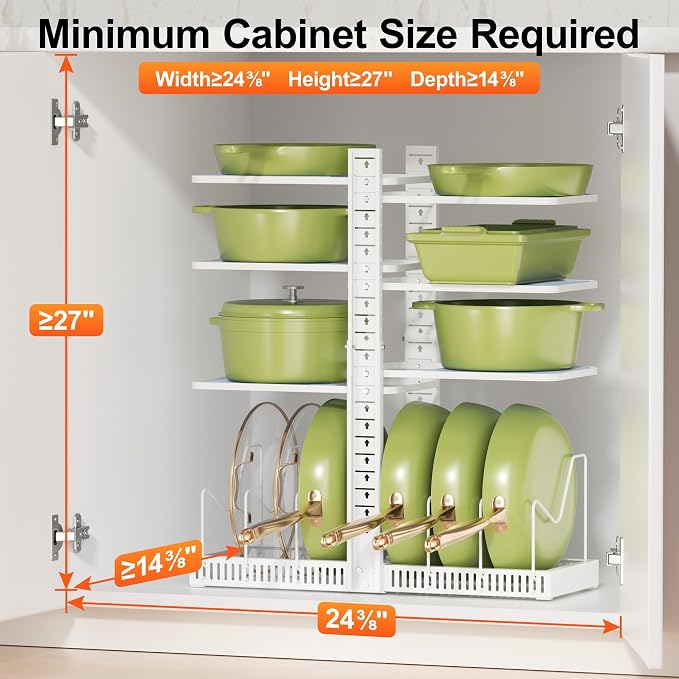 LAMU Pots and Pans Organizer under Cabinet, Pan Pot Organizers inside Cabinet - Image 2