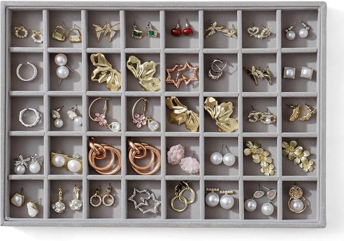 Large Jewelry Organizer for Drawer Insert Velvet Stackable Jewelry Trays for by Unknown