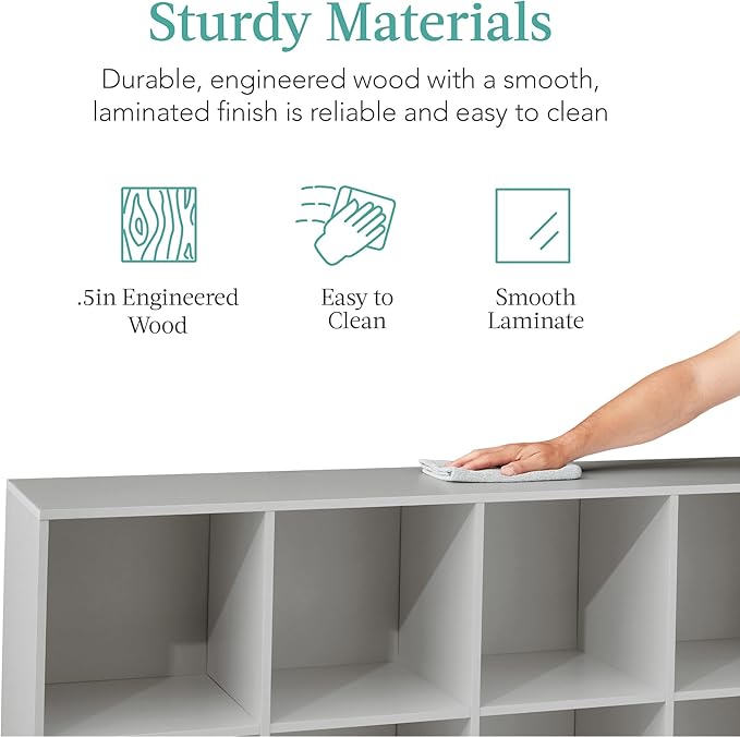 Best Choice Products Kids Bookcase 8-Cube Storage Organizer, 11in Shelf Opening - Image 6