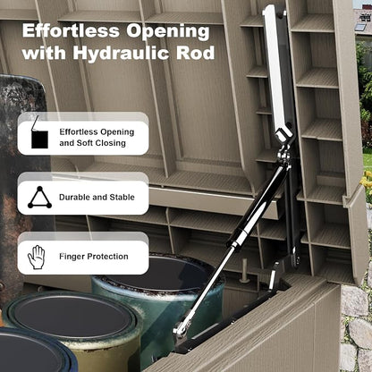 DRATO 280 Gallon Deck Boxes Outdoor Waterproof, Lockable Outdoor Storage Box - Image 2