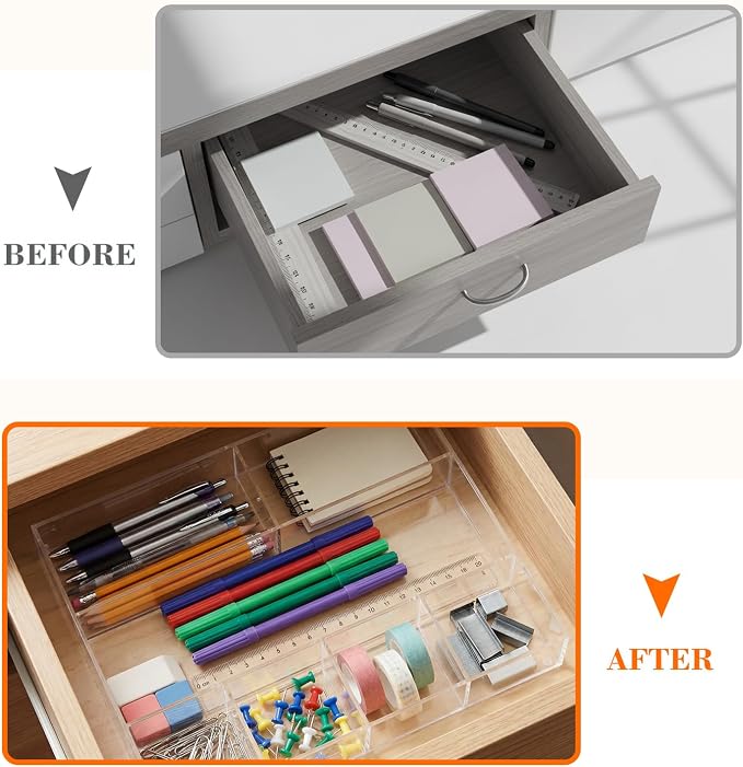 Large Acrylic Desk Deep Drawer Organizer - Image 4
