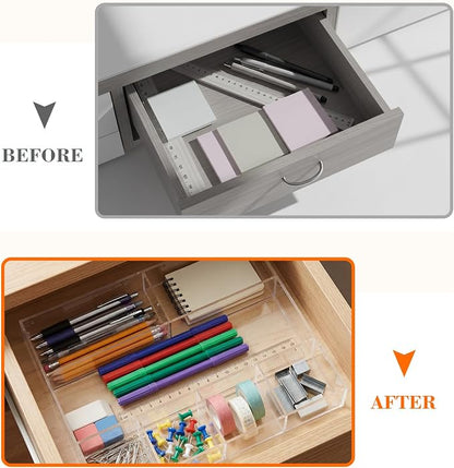Large Acrylic Desk Deep Drawer Organizer - Image 4