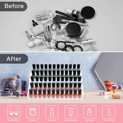 Kingtaily Nail Polish Organizer, 5 Layers Acrylic Display Rack, Cosmetics - Image 3
