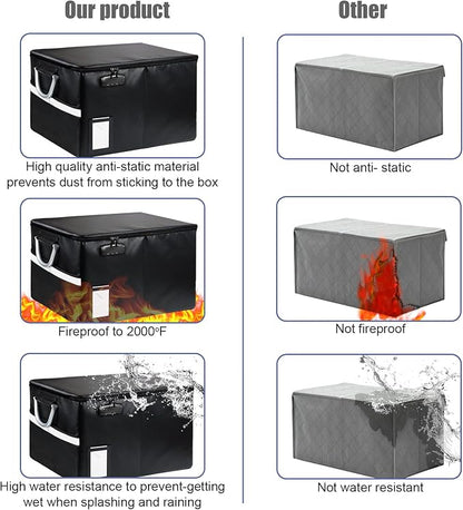 TOMKID Fireproof Document Box, Fireproof File Box - Image 5