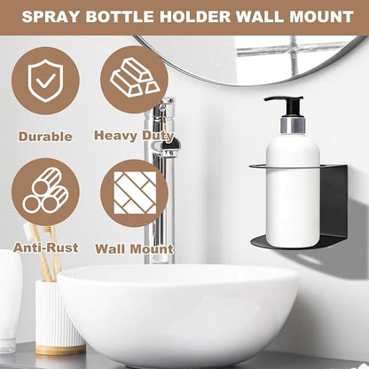 4 Pack Spray Bottle Holders, Wall Mount Bottle Steel Organizer Heavy Duty Paint - Image 4