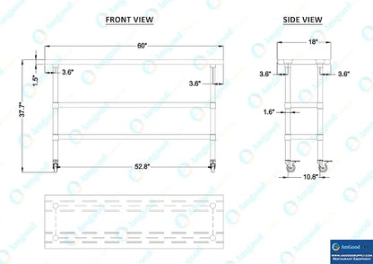 AmGood Stainless Steel Work Table - Image 4