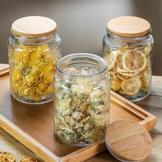 ANSQU 2 Pack Vintage Glass Storage Jar, 23.7 FL OZ Glass Food Storage Containers - Image 7