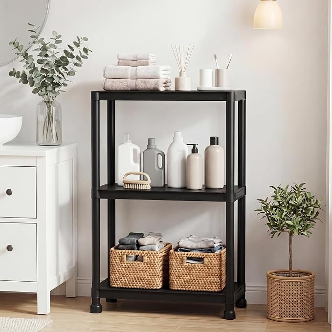GIANTEX 3-Tier Heavy-Duty Plastic Storage Shelves | Freestanding Garage - Image 8