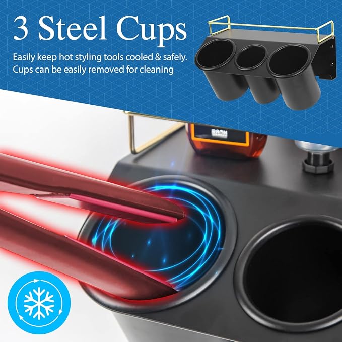 J JACKCUBE DESIGN Hair Dryer Holder Wall Mount Bathroom Vanity Hair Styling - Image 3