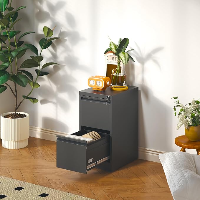 2 Drawer File Cabinet, Metal Vertical Filing Cabinet - Image 2
