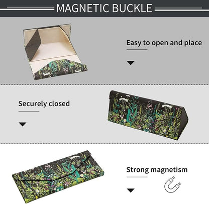 Foldable Glasses Case, Magnetic PU Leahter Sunglasses Case, Cute Hard Shell - Image 5
