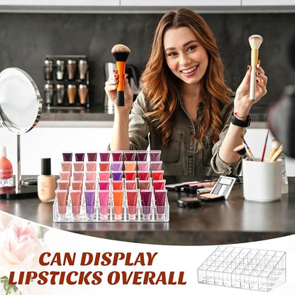 Macarrie 4 Pieces Lipstick Holder 40 Slot Clear Acrylic Lipgloss Organizer - Image 4