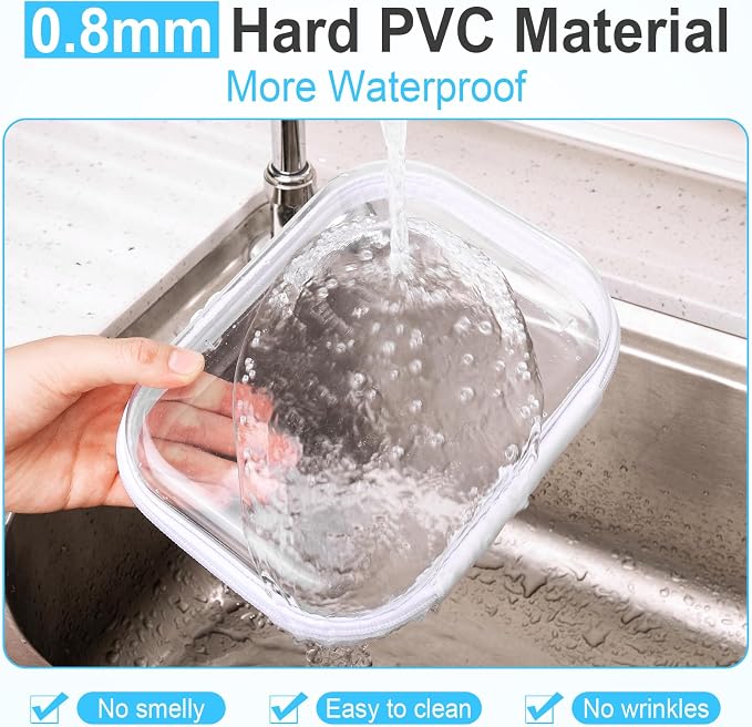 Sanwuta 6 Pcs Clear Hard Zipper Case Hard Plastic Zipper Pouches Transparent - Image 4